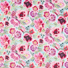 121108 Marsha Velvet Harlequin X Diane Hill Aqua, Peony and Magenta Fabric by Harlequin