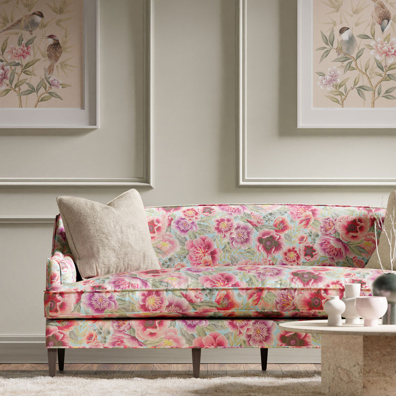 121108 Marsha Velvet Harlequin X Diane Hill Aqua, Peony and Magenta Fabric by Harlequin