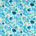 Marsha Satin Harlequin X Diane Hill Delft, Lagoon and Porcelain Fabric by Harlequin