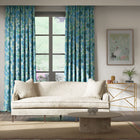 121109 Marsha Satin Harlequin X Diane Hill Delft, Lagoon and Porcelain Fabric by Harlequin