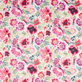Marsha Satin Harlequin X Diane Hill Powder, Peony and Magenta Fabric by Harlequin