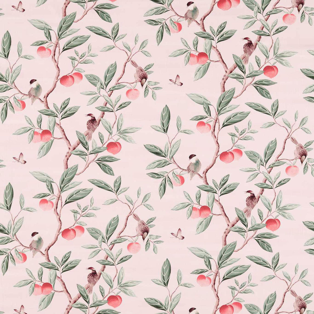 121112 Ella Harlequin X Diane Hill Powder, Sage and Peach Fabric by Harlequin