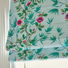 121113 Ella Harlequin X Diane Hill Sky, Fig Leaf and Nectarine Fabric by Harlequin