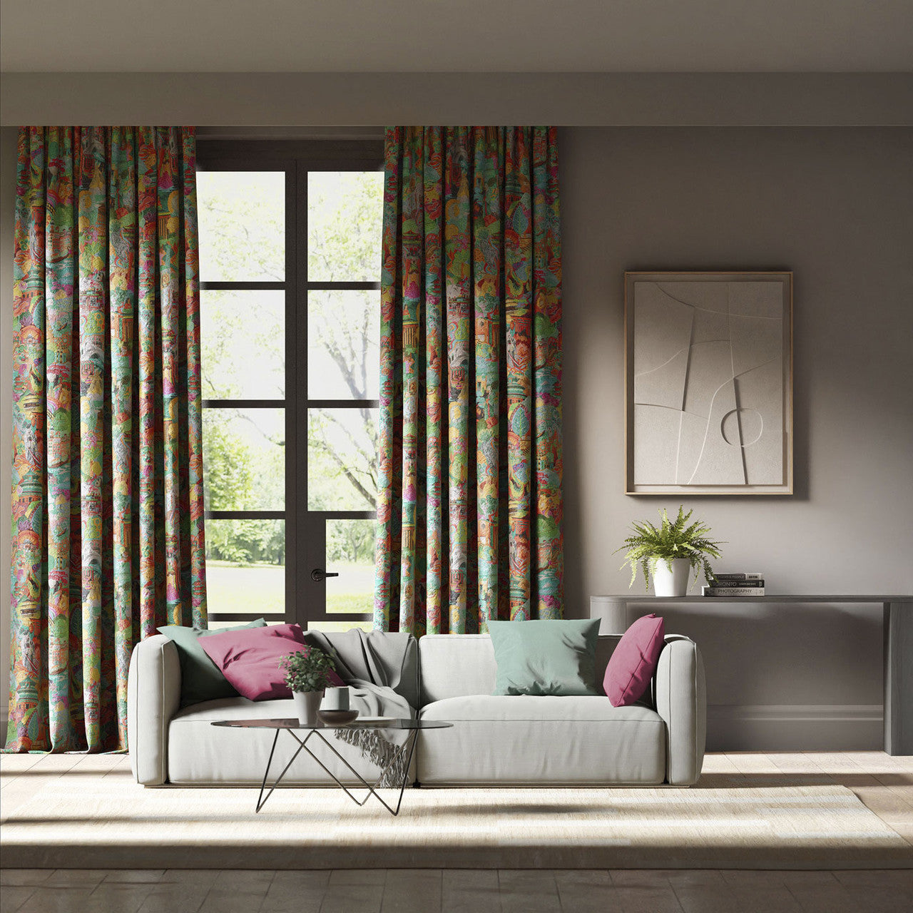 121125 Journey of Discovery Velvet Colour 3 Ionian Harissa Emerald Harlequin Fabric