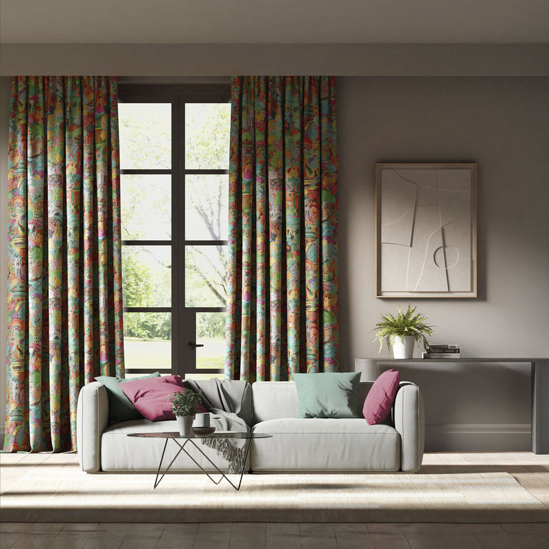 121125 Journey of Discovery Velvet Colour 3 Ionian Harissa Emerald Harlequin Fabric