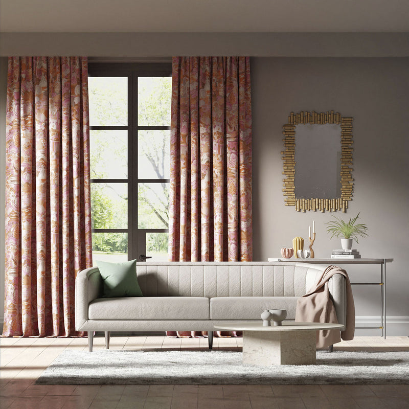 121126 Journey of Discovery Velvet Colour 3 Paprika Fuschia Fig Blossom Harlequin Fabric