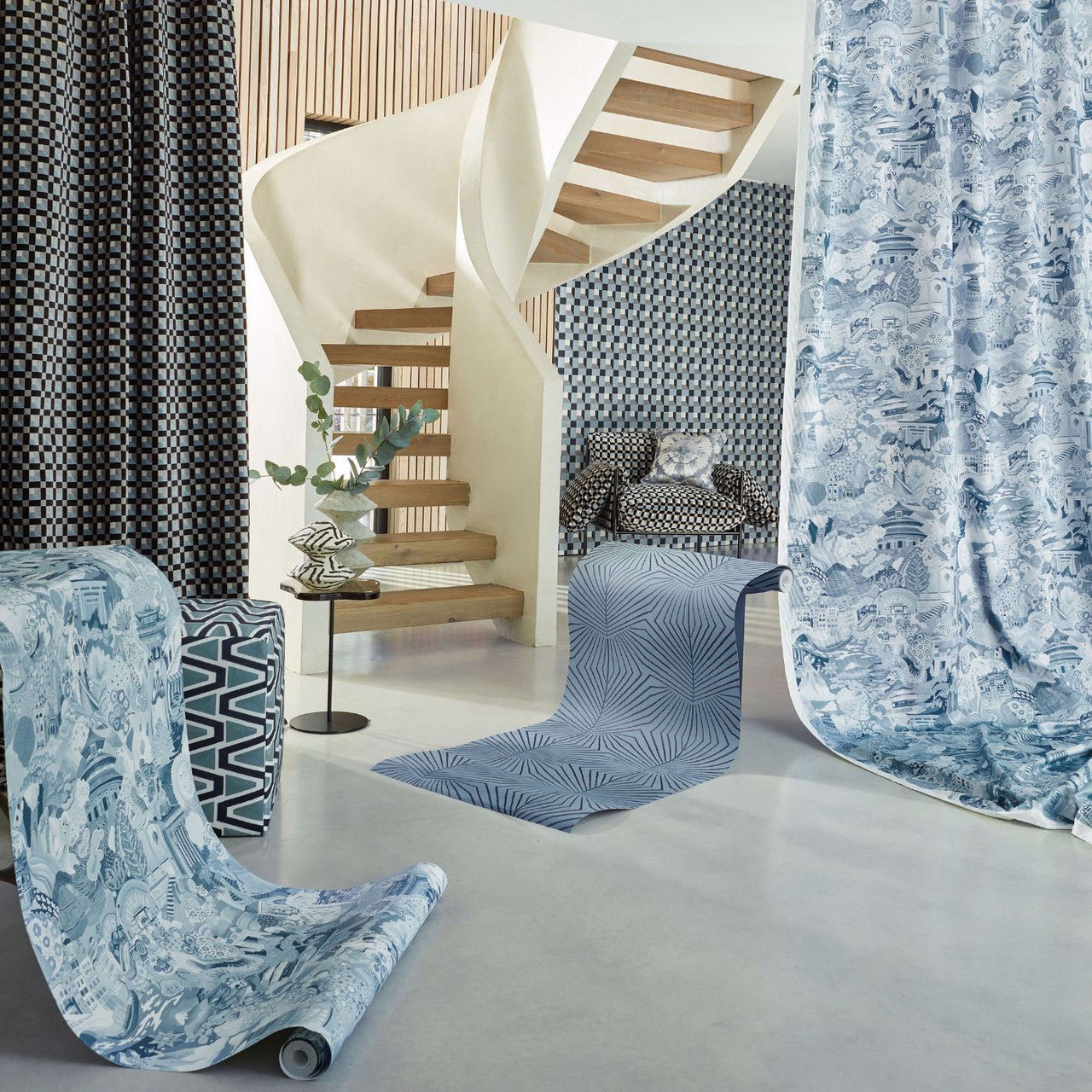 121127 Journey of Discovery Velvet Colour 3 Wild Water Exhale Harlequin Fabric