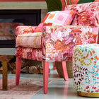 121141 Serpenti Velvet Colour 3 Bleached Coral Paprika Positano and Azul Harlequin Fabric