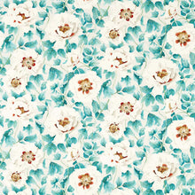 121156 Florent Colour 4 Hempseed, Lagoon and Rosehip Fabric by Harlequin