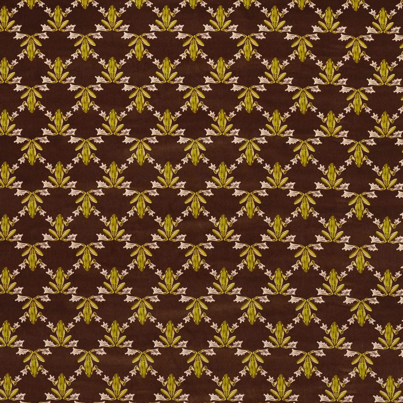 121162 Wood Frog Velvet Colour 4 Charcoal and Pistachio Fabric by Harlequin