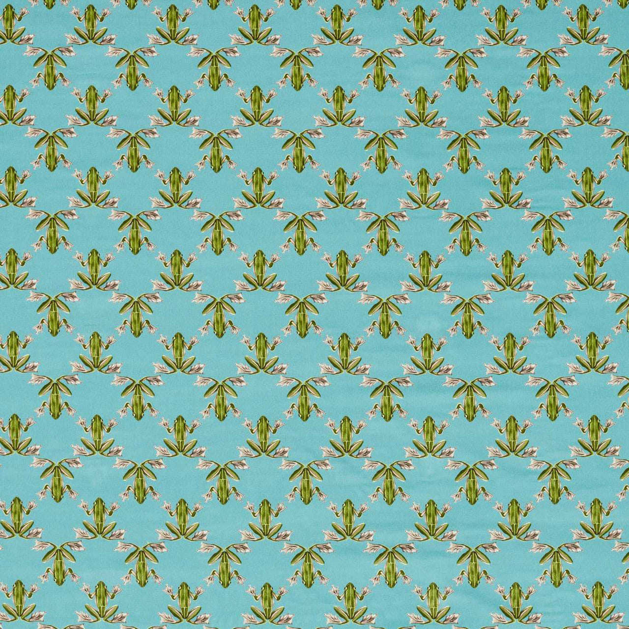 121163 Wood Frog Velvet Colour 4 Azul and Forest Fabric by Harlequin