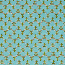 121163 Wood Frog Velvet Colour 4 Azul and Forest Fabric by Harlequin