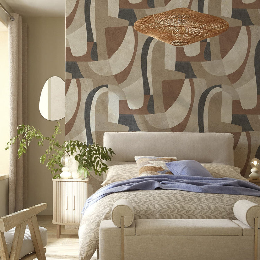 121181 Circumflex Brown Wallpaper by Next