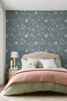 121190 Optimism Floral Blue Wallpaper by Next
