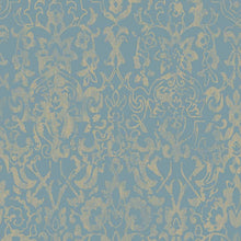 121305 Majestic Damask Blue Wallpaper by Next