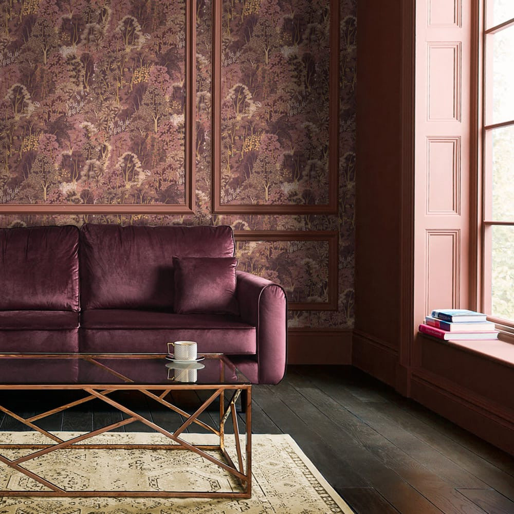 121469 New Eden Mulberry Wallpaper by Graham and Brown