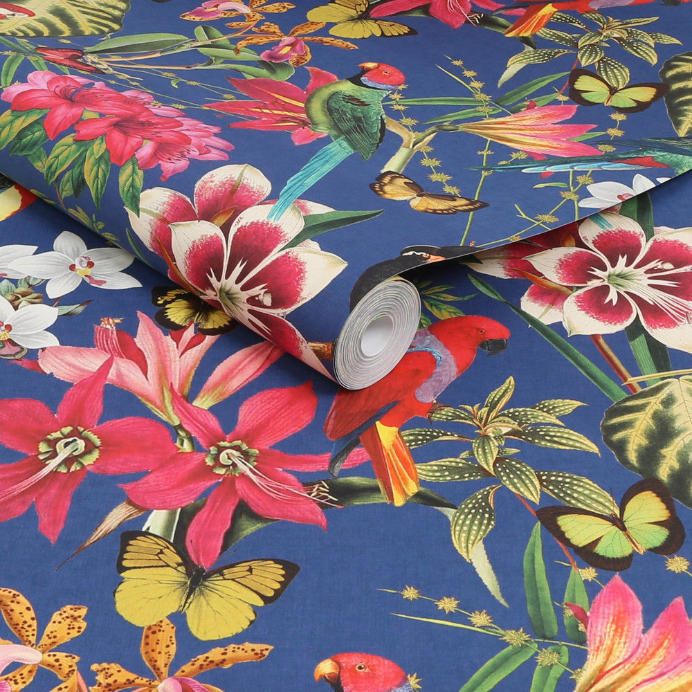 122352 Paradiso Deep Navy Wallpaper by Envy