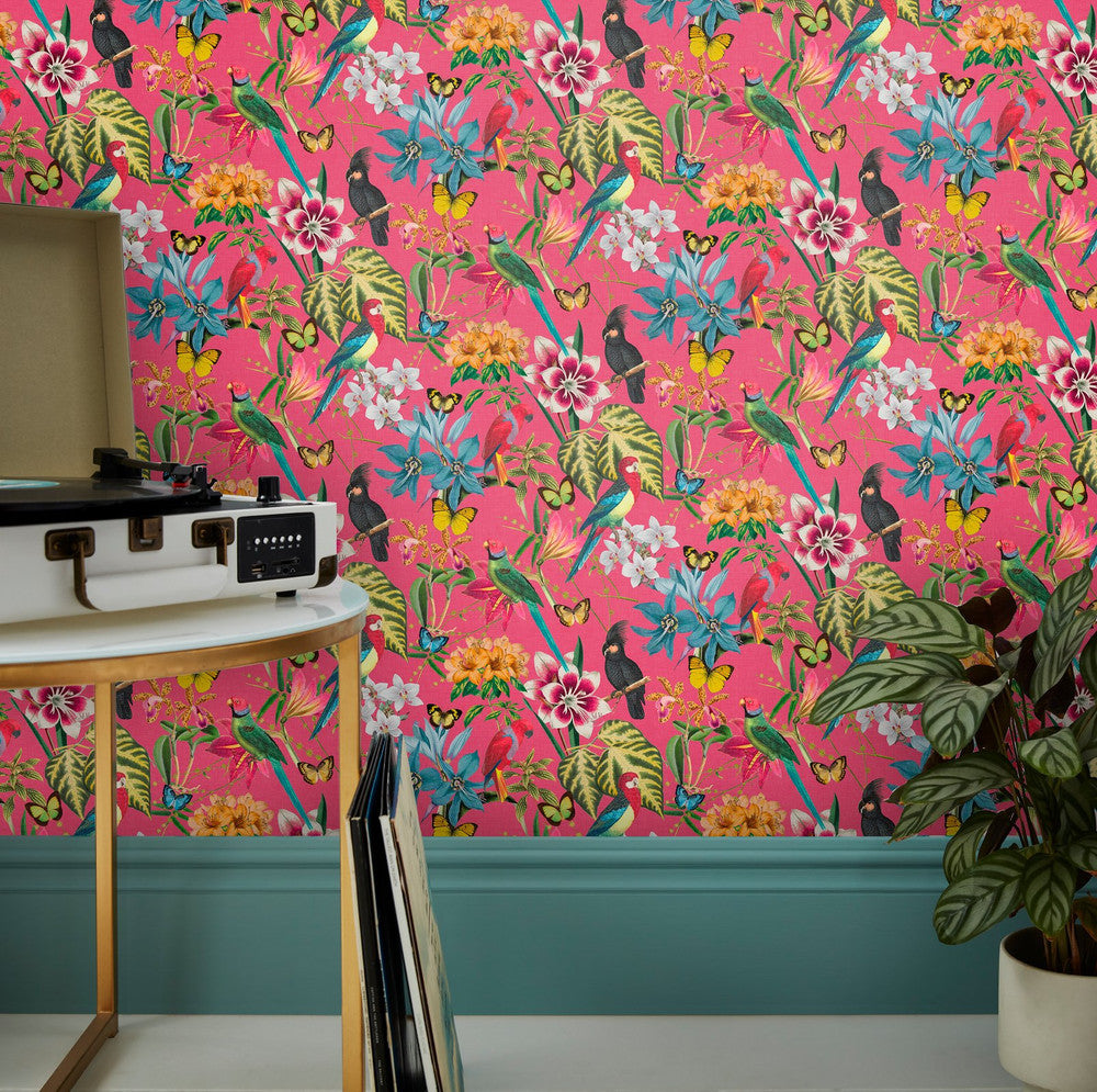 122353 Paradiso Hot Pink Wallpaper by Envy