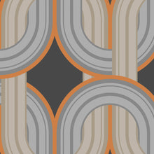 122359 In The Loop Choc Orange Wallpaper by Envy