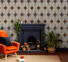 122359 In The Loop Choc Orange Wallpaper by Envy