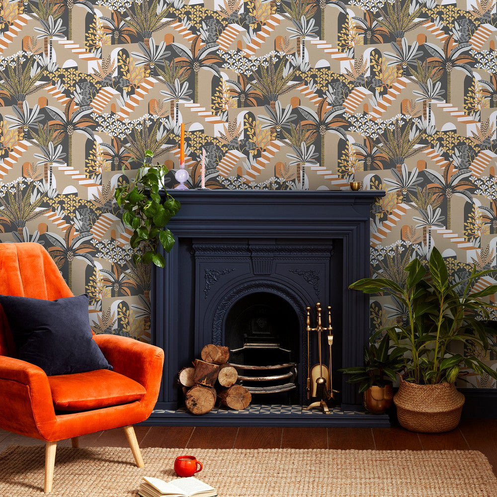 122363 Vacay Ochre Wallpaper by Envy