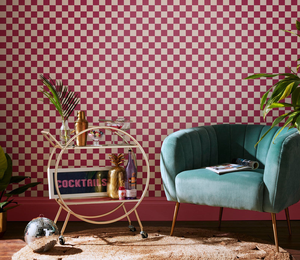 122369 Check Me Out Raspberry Wallpaper by Envy