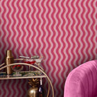 122371 Making Waves Raspberry and Tangerine Wallpaper by Envy