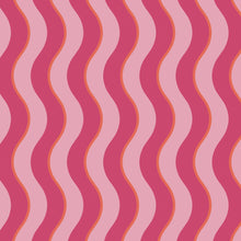 122371 Making Waves Raspberry and Tangerine Wallpaper by Envy
