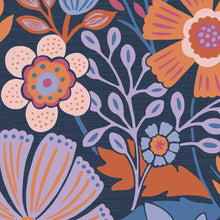 122373 Oopsy Daisy Blue, Lilac and Tangerine Wallpaper by Envy