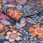 122373 Oopsy Daisy Blue, Lilac and Tangerine Wallpaper by Envy