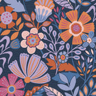 122373 Oopsy Daisy Blue, Lilac and Tangerine Wallpaper by Envy