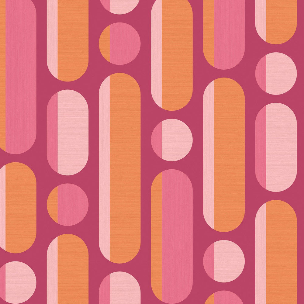 122376 Morse Tangerine and Raspberry Wallpaper by Envy