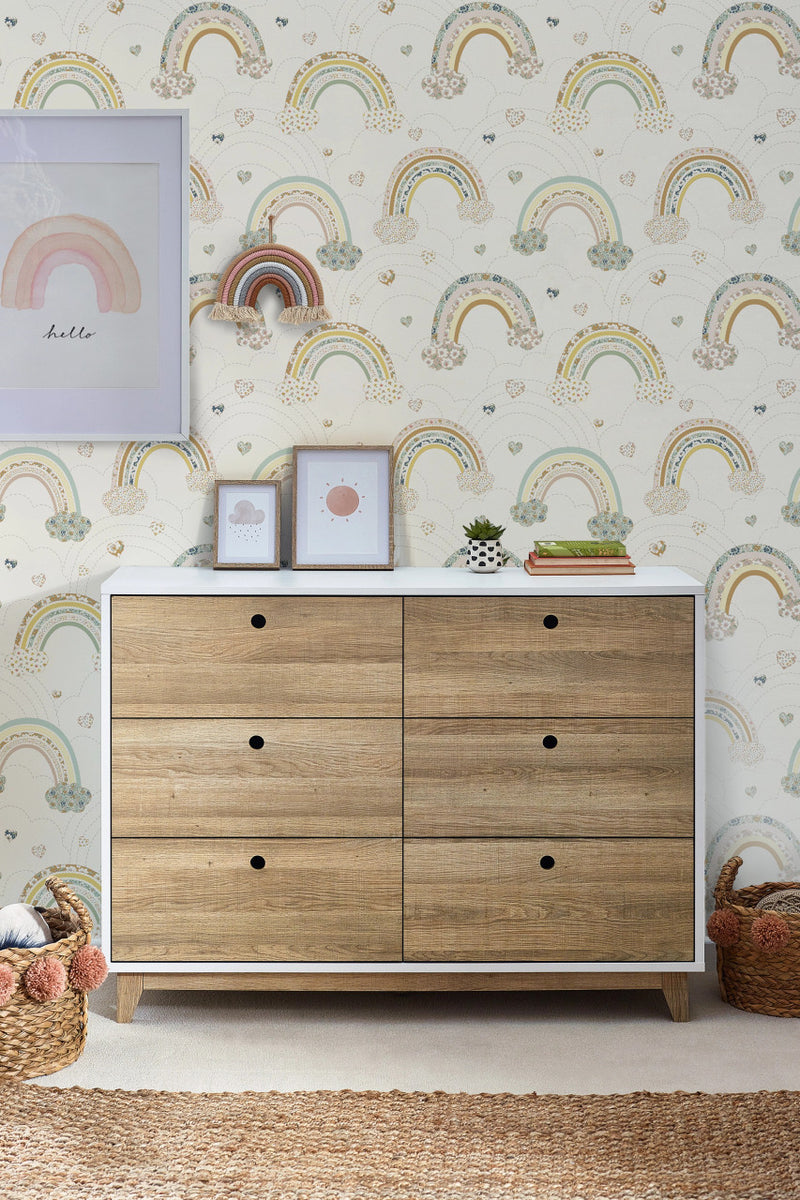 122393 Ditsy Rainbow Pastel Wallpaper by Next