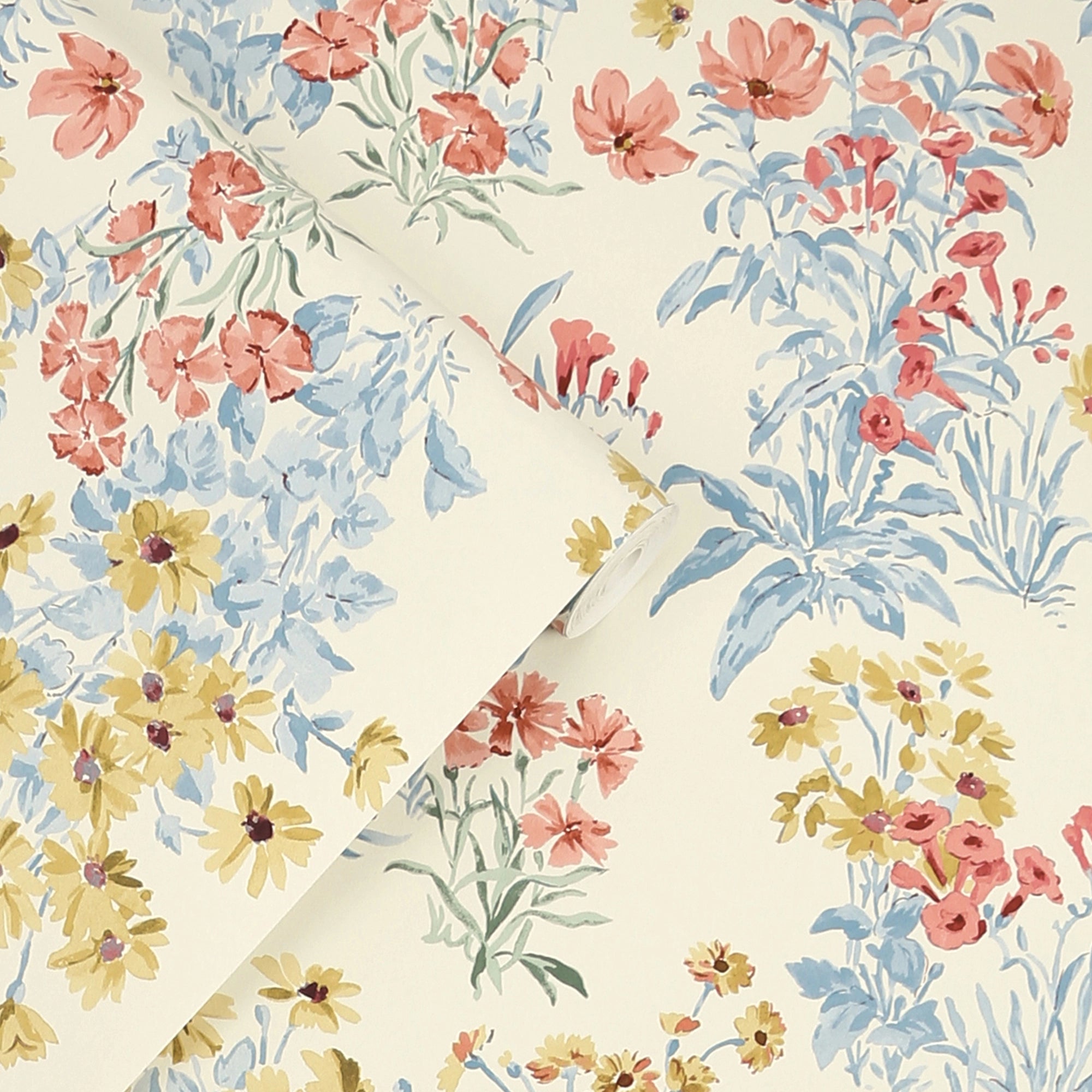 122742 Megan Ochre Yellow Wallpaper by Laura Ashley