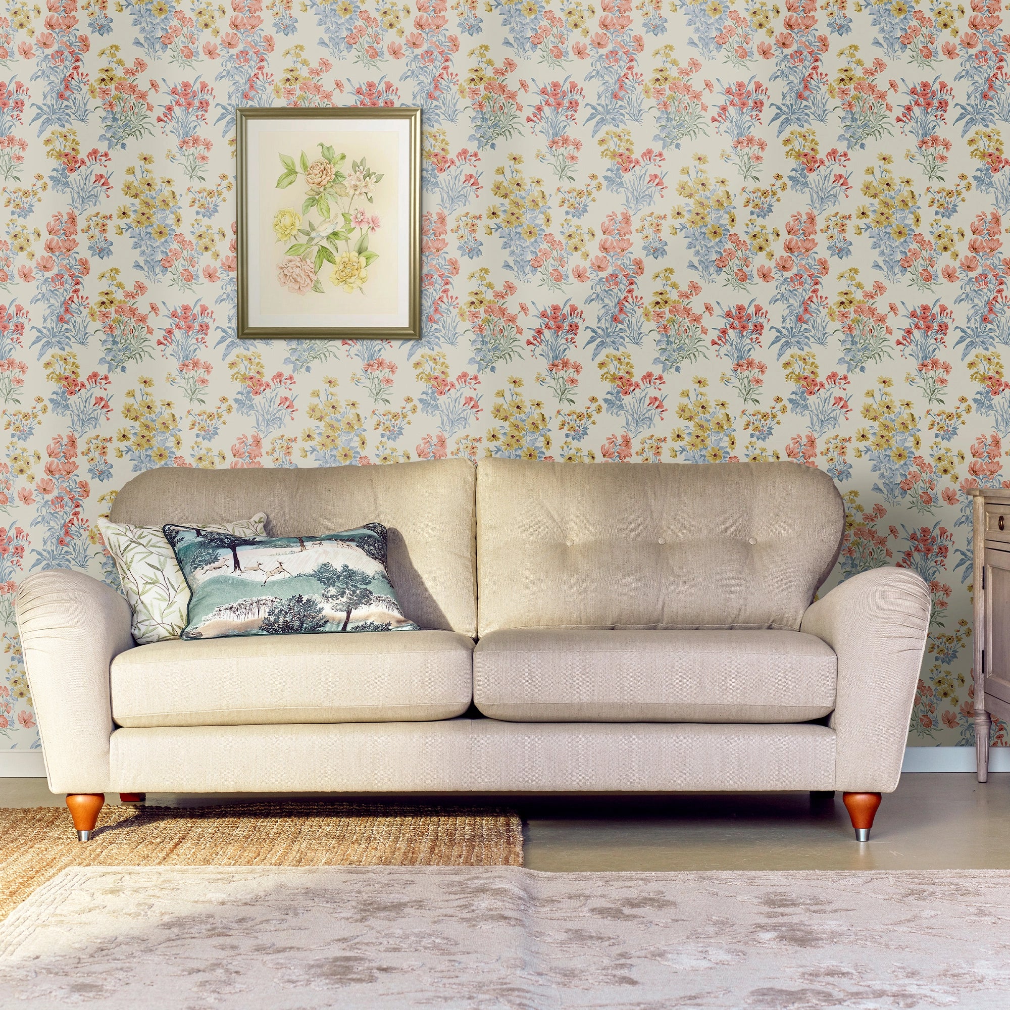122742 Megan Ochre Yellow Wallpaper by Laura Ashley