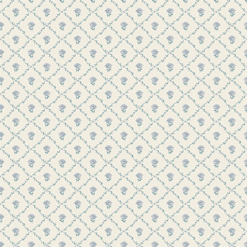 122745 Kate Pale Seaspray Blue Wallpaper by Laura Ashley