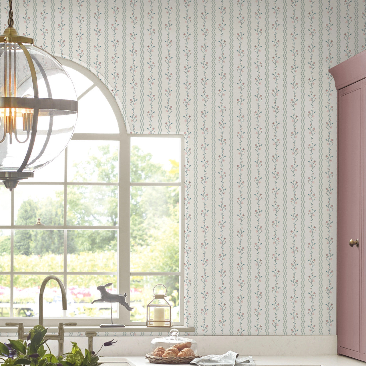 122748 Blencow Stripe Wallpaper by Laura Ashley