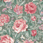 122754 Wild Roses Fern Green Wallpaper by Laura Ashley