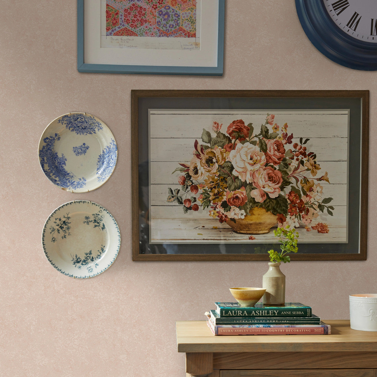 122755 Brindley Plaster Pink Wallpaper by Laura Ashley