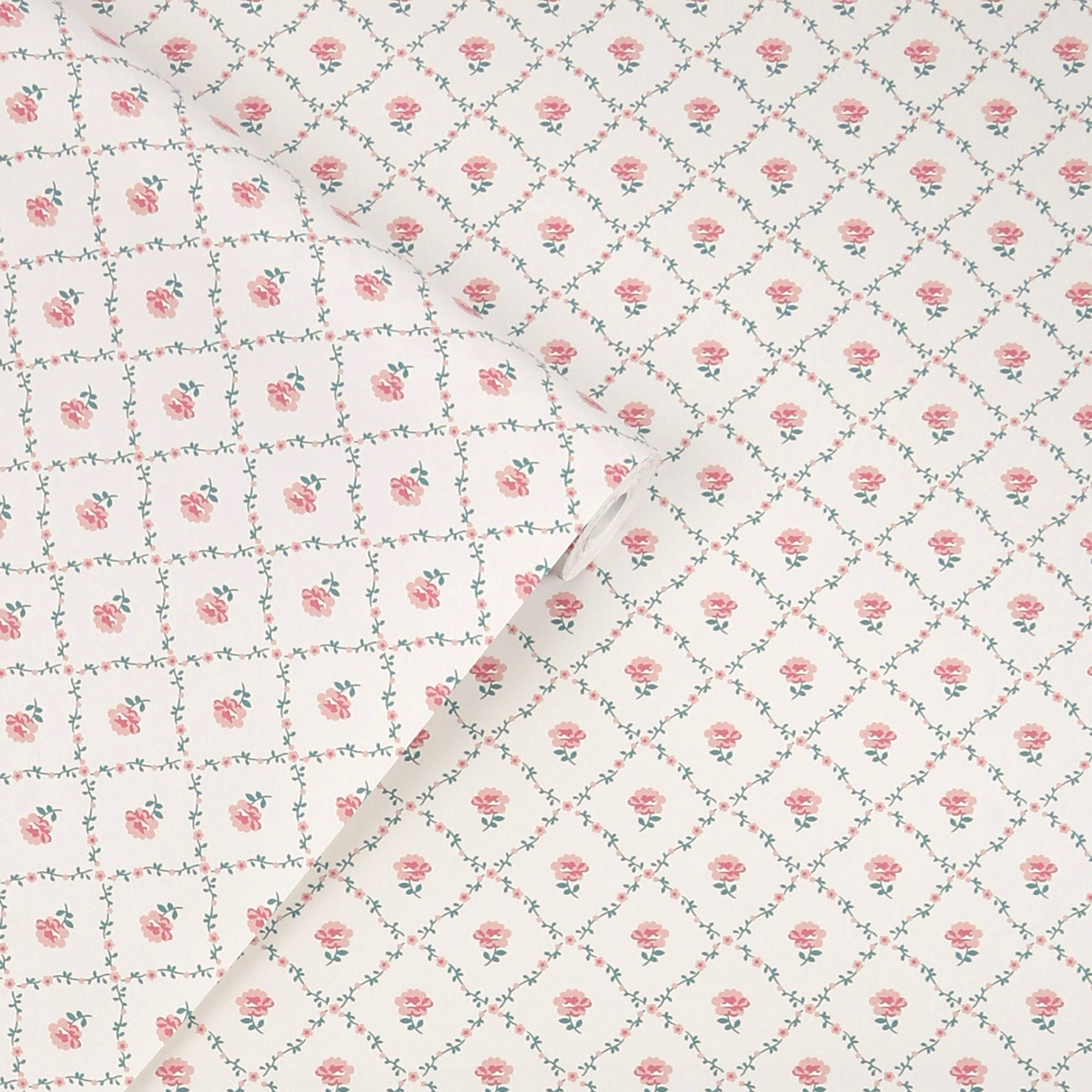 122766 Kate Coral Pink Wallpaper by Laura Ashley