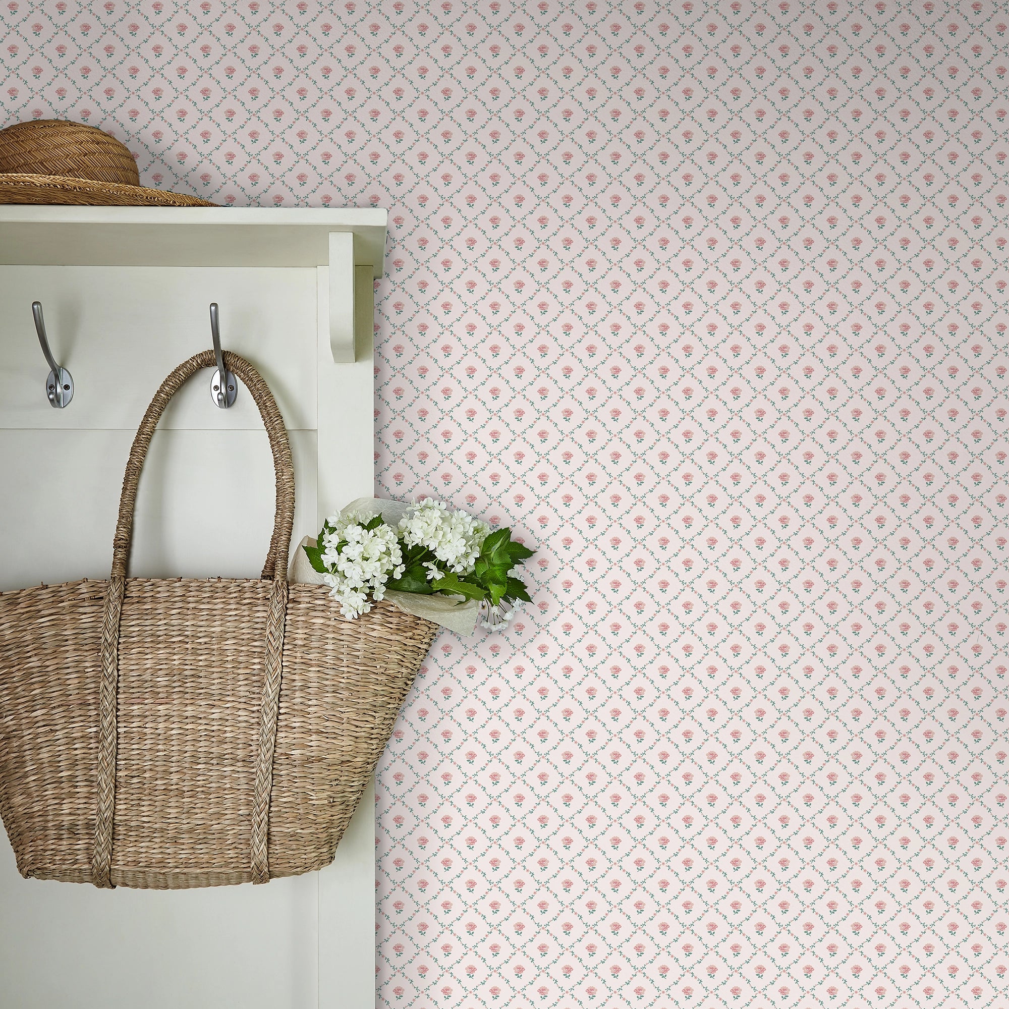 122766 Kate Coral Pink Wallpaper by Laura Ashley
