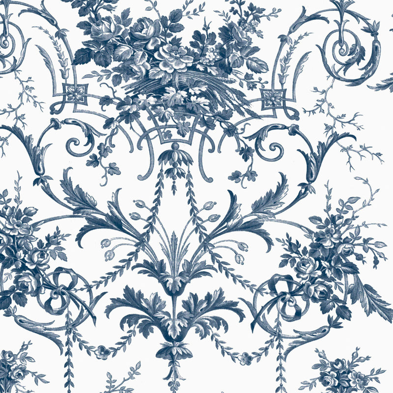 122767 Tuileries Midnight Blue Wallpaper by Laura Ashley