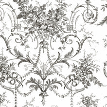 122768 Tuileries Charcoal Grey Wallpaper by Laura Ashley