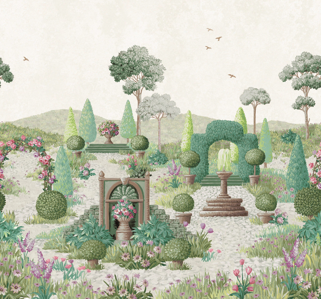 122770 Naunton Folly Mural Wallpaper by Laura Ashley