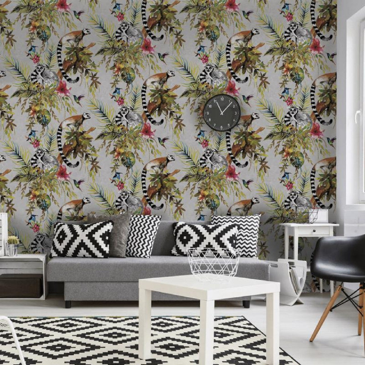 12401 Lemur Metallic Silver Wallpaper by Holden