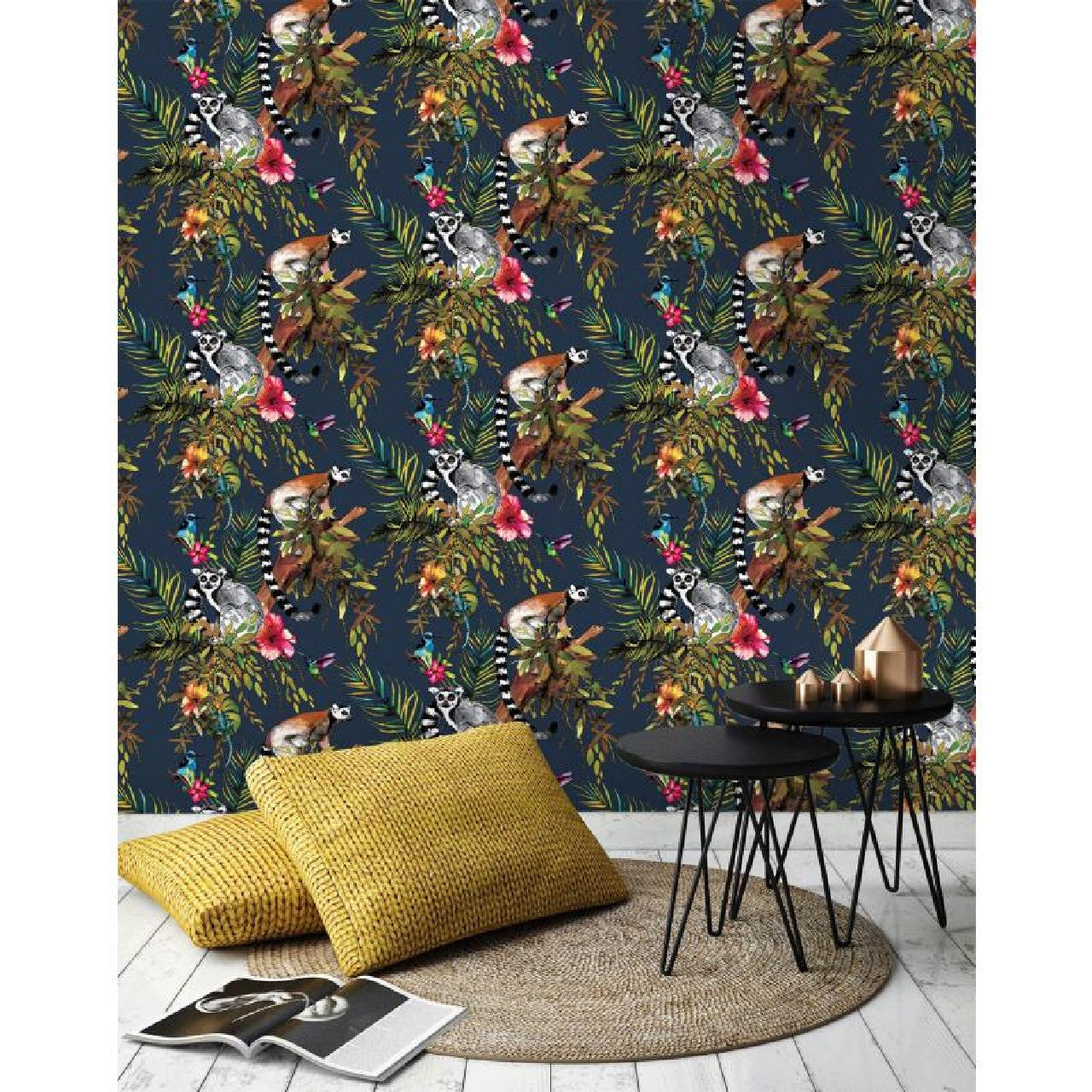 12403 Lemur Midnight Blue Wallpaper by Holden