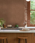 124091 Rustic Weft Clay Wallpaper by Graham and Brown