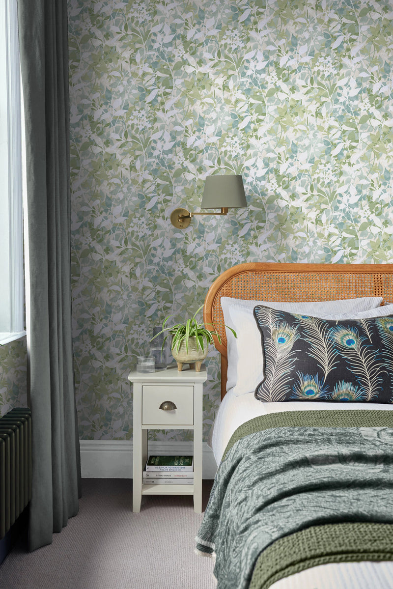 124115 Fleur Sage Wallpaper by Graham and Brown