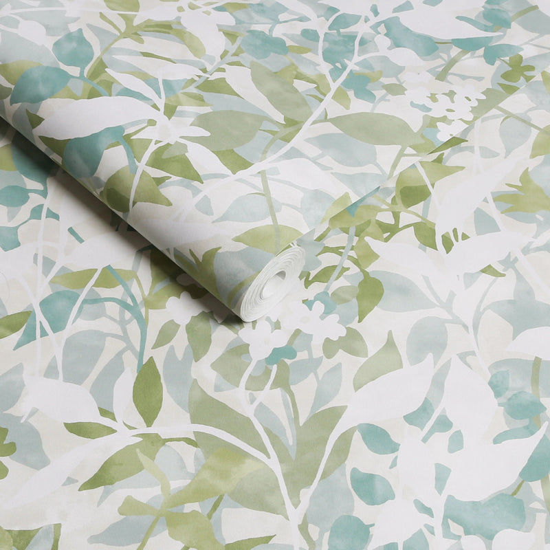 124115 Fleur Sage Wallpaper by Graham and Brown