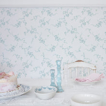 125108 Butterflies Duck Egg Wallpaper by Rachel Ashwell